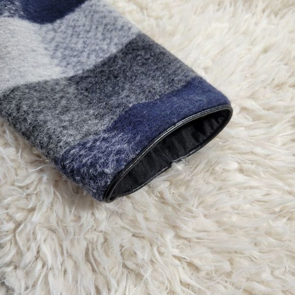 Carre Noir Wool Blend Open Jacket Gray Navy White S - Picture 4 of 7